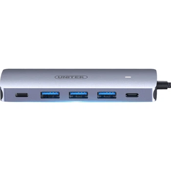 USB-концентратор UNITEK USB 3.2, высокоскоростная док-станция расширения 10G с блоком питания Type-C, 4-портовый концентратор Gen2, док-станция расширения USB для ноутбука и настольного компьютера длиной 0,3 метра.