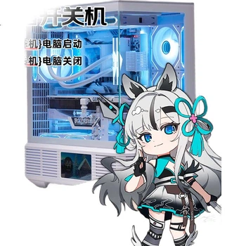 Корпус SAMA Border Magic White игровой ATX с экраном 6.2 дюйма, голосовым управлением, обратной установкой платы и двумя местами под СЖО 360 мм