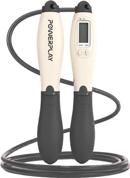 Скакалка со счетчиком PowerPlay 4216 Jump Rope 2.8 м Черно-белая (PP_4216_Bl/White)