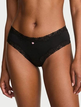 Трусики бразилиана женские хлопковые Victoria's Secret 535771814 L Черные (1159863249)