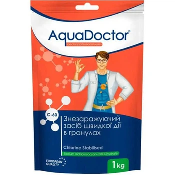 Шок хлор для басейну AquaDoctor C60-1, у гранулах, 1 кг (C60-1-INT)