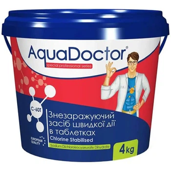 Шок хлор для басейну AquaDoctor C60T-4, у таблетках, 4 кг (C60T-4-INT)