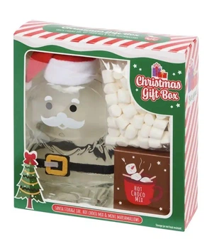 Набір Новорічний подарунок для приготування Гарячого шоколаду Becky’s Christmas Gift Box Hot Mix Бекіс Склянка Санта Маршмелоу 3шт