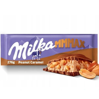 Шоколад молочний плитка Milka MMMAX Peanut Caramel Мілка з цільними горіхами арахісу та Карамель 276г