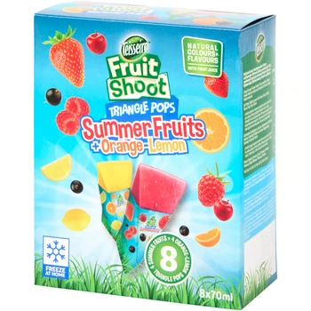 Морозиво з льоду Фруктове Teisseire Fruit shoot triangle pops Summer Fruits Тейсерре трикутні палички для Замороження 8смаків 560г