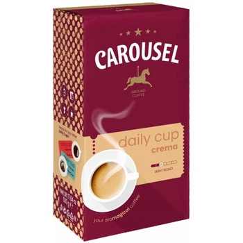 Кава мелена Carousel Daily Cup Crema Ground Coffee Light Roast Карусел суміш Арабіка та Робусти світла прожарка Пачка 500г