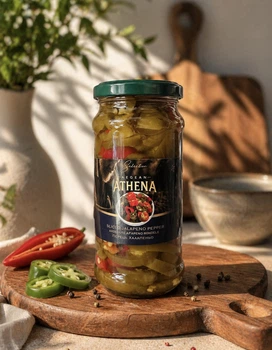 Перець Халапеньо Мікс Athena Aegean Sliced Jalapeno Pepper Атена маринований нарізаний Кільцями Червоний Зелений 180г