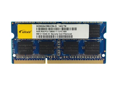 Оперативна пам'ять для ноутбука SODIMM Elixir DDR3 8Gb 1600MHz PC3-12800S (M2S8G64CB8HC5N-DI) 14809 Б/У