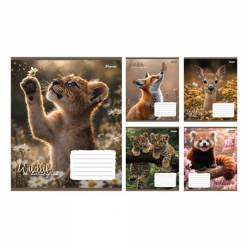 Набір зошитів учнівських 1Bересня "Wildlife is beautiful" клітинка, 18 аркушів, 25 зошитів 769144
