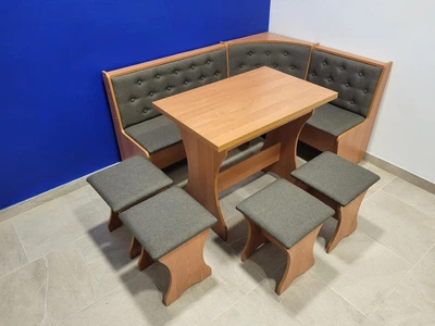 Кухонный уголок Семейный со столом и 4 табуретками 113,5х153,5 см Ольха/Дорандо (KSTTTT-V-D)