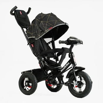 Детский трехколесный велосипед Best Trike 3390 с фарой, USB, Bluetooth, пультом и родительской ручкой