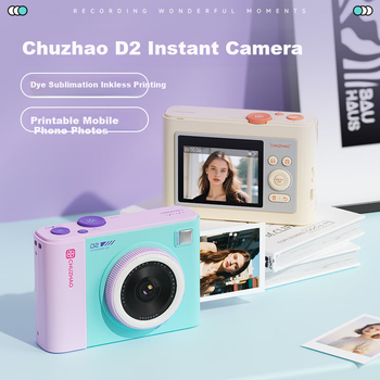Фотоаппарат мгновенной печати Chuzhao D2, позволяет печатать цветные фотографии напрямую, портативный фотоаппарат для студентов и путешествий, подарок на день рождения для девушек, романтичный и значимый.