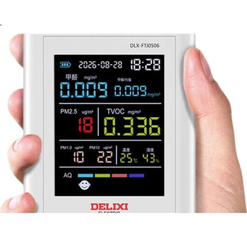 Детектор формальдегида DELIXI ELECTRIC, профессиональный тестер качества воздуха, измеритель температуры и влажности в помещении, специализированный тестер формальдегида.