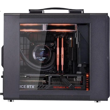 Корпус Wanjia Alpha S1 Black MATX (с ручкой/поддержка радиатора 240 мм/воздушный кулер 165 мм/блок питания ATX/поддержка длинной видеокарты/MATX/ITX)