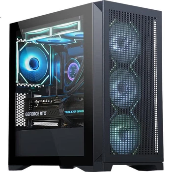 Корпус для настільного комп'ютера SAMA Pingtouge M9 Black M-ATX, скляна бічна панель / переднє сітчасте охолодження / підтримка водяного охолодження 360 мм / стандартний порт Type-C / тристоронній пилозахист