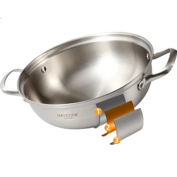 Тришарова сталева каструля для супу Maxcook 304 з нержавіючої сталі діаметром 30 см з посиленим дном, сумісна з газовими та індукційними плитами MCT2027