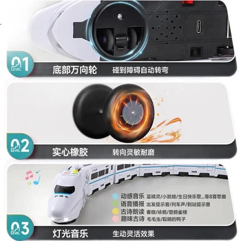 Іграшковий потяг Mabaozibao, модель Hexie Fuxing, електропоїзд для дітей віком 1-3 роки (хлопчики), набір колій