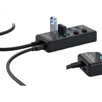 USB-хаб Youlianxing USB 3.0, 4 порта, 1 метр, с переключателями, для ноутбуков и настольных компьютеров, онлайн-банкинг, USB-накопители, многопортовый адаптер U304-1