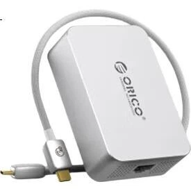 ORICO Thunderbolt 3 10 Gigabit Ethernet Card Thunderbolt 3/4/5/USB4 Converter NAS Accessory 10GbE Gigabit Network Port Compatible with MacBook Laptops Mac Mini M4