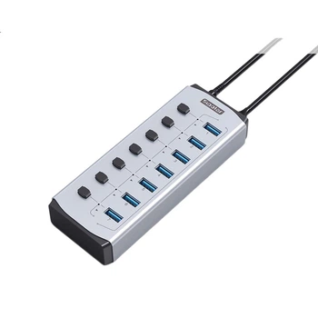 Хаб-док-станція SIPOLAR USB3.0 7 портів з живленням 36Вт для ноутбука FS-801