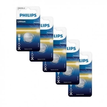 Батарейка Philips CR2016 BLI 1 Lithium 5 шт (CR2016/01B5)