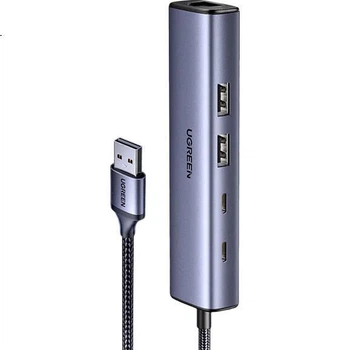 UGREEN USB 3.0 - Gigabit Ethernet адаптер-хаб, сплітер, мережевий кабель-конвертер [порт даних Type-C] RJ45 конвертер, розширення, док-станція для ноутбуків і настільних комп'ютерів