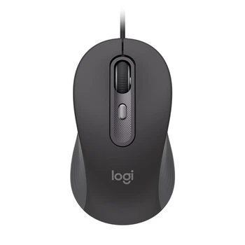 Проводная офисная мышь Logitech M520, тихая, для дома и офиса, для компьютеров и ноутбуков, подходит для использования как правой, так и левой рукой, кабель Type-C, 2-летняя гарантия.