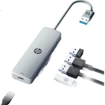 USB-концентратор HP, багатопортовий розгалужувач USB 3.0 для комп'ютера, подовжувач USB, адаптер-конвертер, док-станція для ноутбука, незалежне джерело живлення