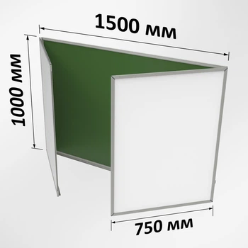 Маркерно-крейдяна магнітна дошка ТСО біла зелена 5-поверхнева 100×300 см