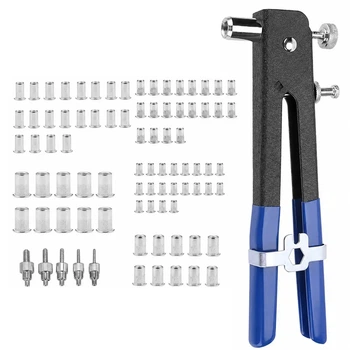 Заклепочник ручной RIVTOOL RIVTOOL-1 для резьбовых заклепок M3-M8 + 80 заклепок Blue-Black (3_08332)