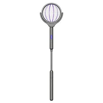 Мухобойка электрическая RIAS Telescopic с выдвижной ручкой USB Type-C 48–89 см Grey (3_08255)