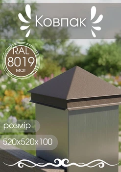 Колпак 520х520х100 МАТ 0,5 RAL8019