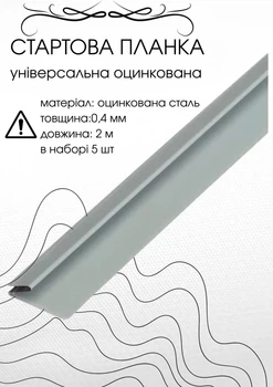 Стартова планка під фасадні панелі 2м RAL9006