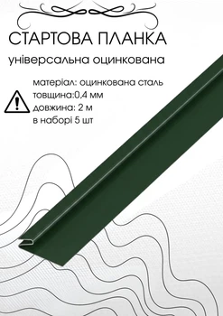 Стартова планка під фасадні панелі 2м RAL6005