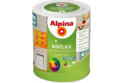 Емаль акрилова шовковисто-матова Alpina Aqua Buntlack GL B3 база під тонування 0,71л