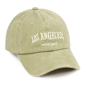 Бейсболка Los Angeles Vintage Made Бавовна Універсальний розмір Оливковий (28091)