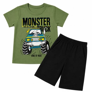 Комплект для хлопчика стрейч-кулір Арлекін Monster truck 2317-452 64 116 см - 122 см Оливковий