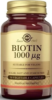 Дієтична добавка Solgar Біотин 1000 мкг Вітамін B7 50 таблеток (33984003101)