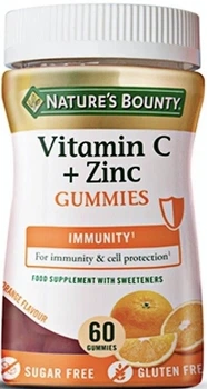 Дієтична добавка Nature's Bounty Вітамін C + Цинк 60 желейок (8445290578921)
