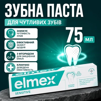 Зубная паста Elmex Sensitive для чувствительных зубов с фторидом для снижения чувствительности 75 мл