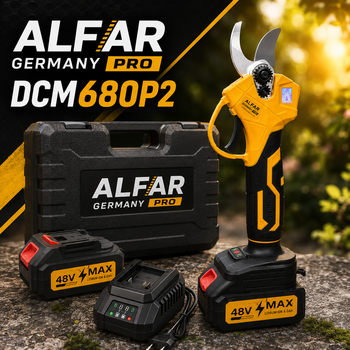 Бесщеточный аккумуляторный секатор AlFAR Germany PRO DCM680P2