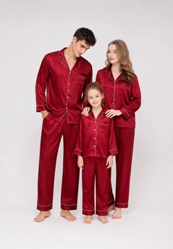 Піжами парні сімейні Family Look шовкові 4XL (4635/6)
