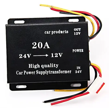 Автомобильный преобразователь напряжения понижающий с 24V на 12V 20A
