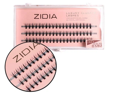 Ресницы накладные пучковые Zidia Cluster Lashes 16D KIM C 0.10 (3 ленты, размер 8 мм)
