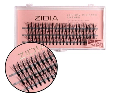 Ресницы накладные пучковые Zidia Cluster Lashes 16D KIM C 0.10 (3 ленты, размер 14 мм)
