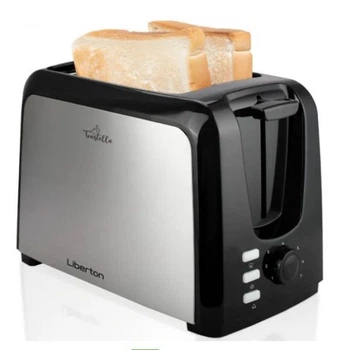 Тостер Liberton let-5702, Black/Silver, 750w, 2 тости, 2 відділення, 7 режимів підсмажування, знімний піддон для крихт