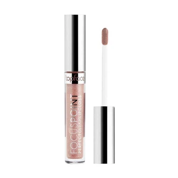 Блиск для губ Topface Focus Point Perfect Gleam 104 Snow Glob прозорий з бежево-рожевим шиммером 3.5 мл для зволоження та надання об’єму губ, сяючий фініш і дзеркальний блиск