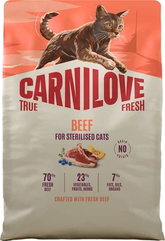 Сухий корм для стерилізованих котів Carnilove True Fresh Beef Sterilised яловичина 2 кг (8595602582174)