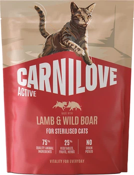 Сухой корм для стерилизованных котов Carnilove Active Lamb & Wild Boar Sterilised ягненок и дикий кабан 400 г (8595602581429)