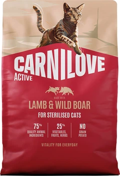 Сухой корм для стерилизованных котов Carnilove Active Lamb & Wild Boar Sterilised ягненок и дикий кабан 2 кг (8595602581450)